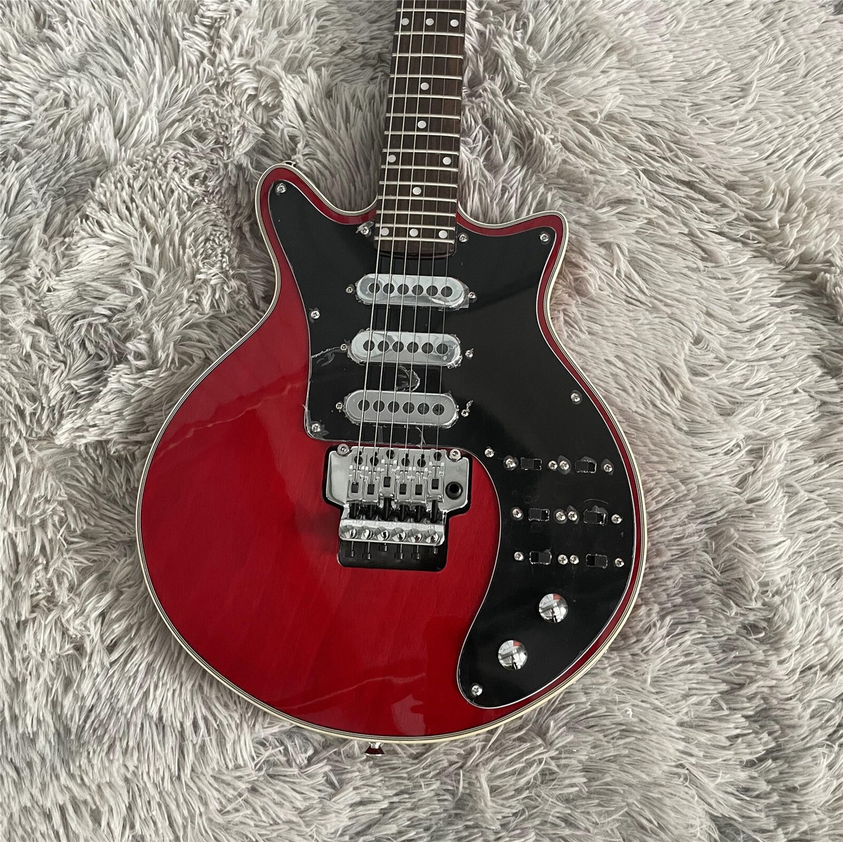 Brian May Red Electric Guitar 6 String Floyd Rose Bridge