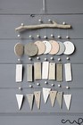 Handmade Geometric Wind Chime Ceramic Wall Hanging Decor Wedding Gift Earthy