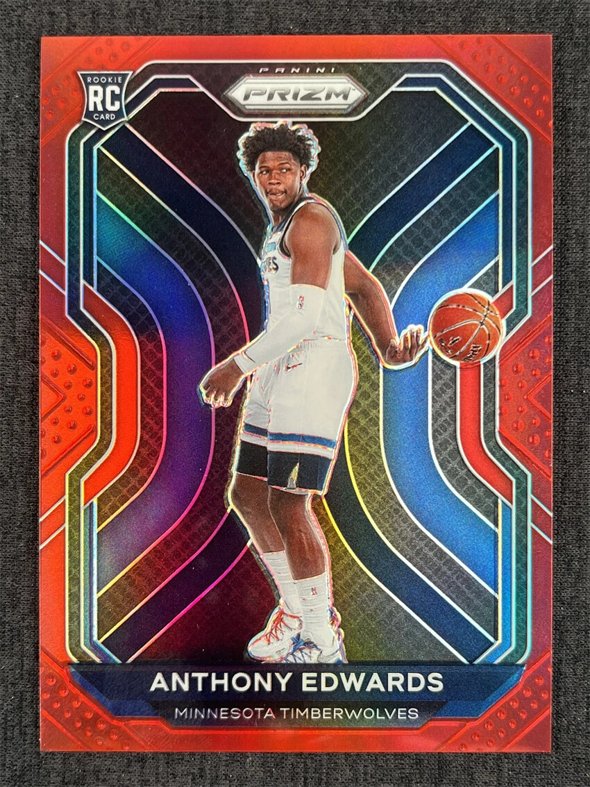 2020-21 Panini Prizm Basketball Anthony Edwards RC Rookie Red Prizm Base /299