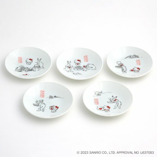 Juego de 5 placas Sanrio Hello Kitty x Choju Jinbutsu Giga Tachikichi Mame - Imagen 2 de 21