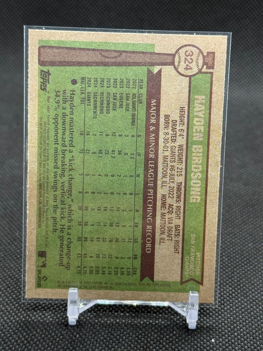 2025 Topps Heritage Hayden Birdsong ROOKIE #324 - San Francisco