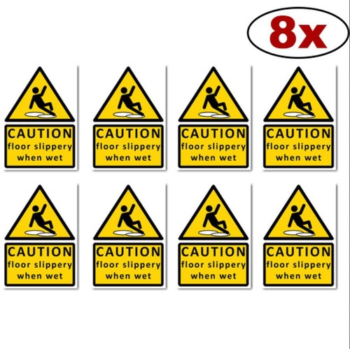 x8 caution floor slippery when wet sign sticker vinyl a6