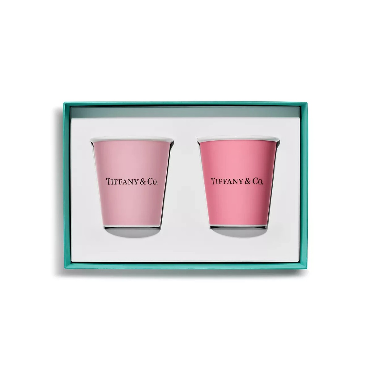Tiffany Coffee Cup Bone China Set of 2 Pink Stylish Tableware
