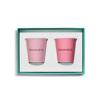 Tiffany Coffee Cup Bone China Set of 2 Pink Stylish Tableware