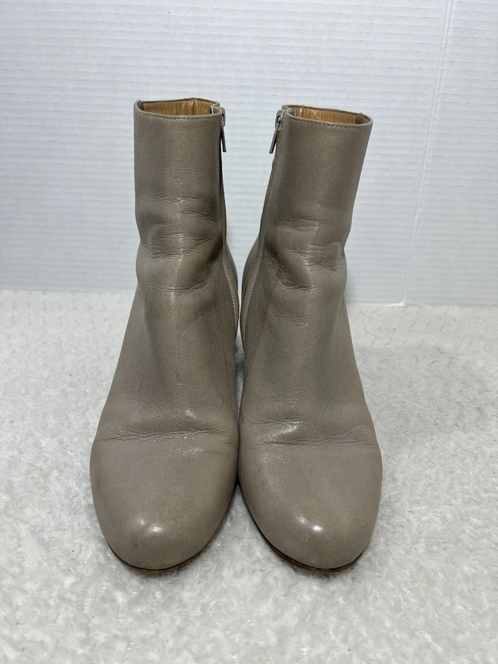 Maison Martin Margiela Mujer 37.5 EE. UU. 7 Cremallera Botas Botines Tobillo Bajo Cuero Gris Foto 3 de 4