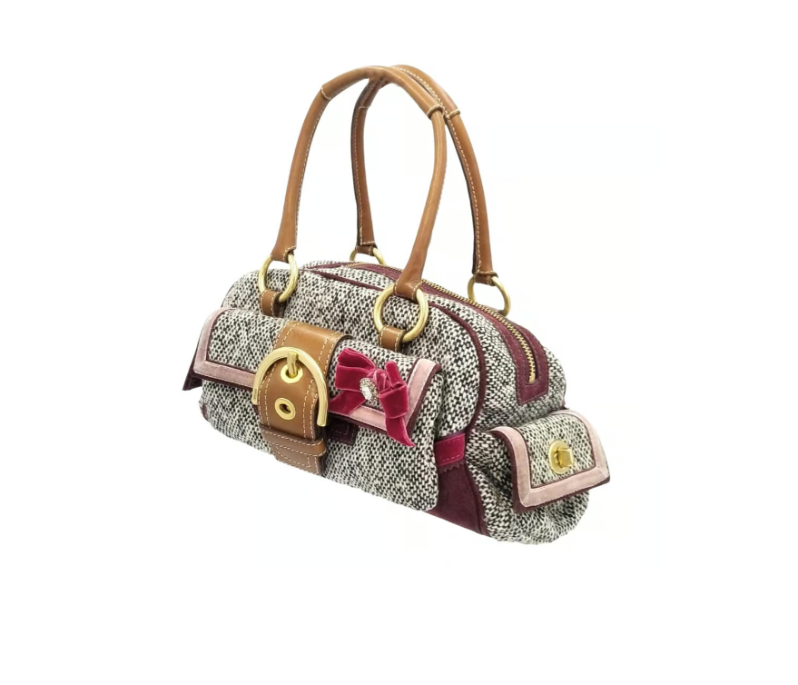 Coach Vintage Soho Y2K Tweed Multicolor Satchel w/Leather Coach Vintage Soho Y2K Tweed Multicolor Satchel w/Leather
