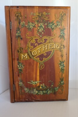LG. WALNUT BOOK BOX ANTIQUE ORIGINAL MOTHER DECORATIVE JEWELRY c. 1880