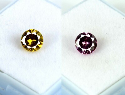 4.80 Karat Runde Rosa & Gelbe Saphir Edelstein Paar Natürlich Zertifiziert GH431