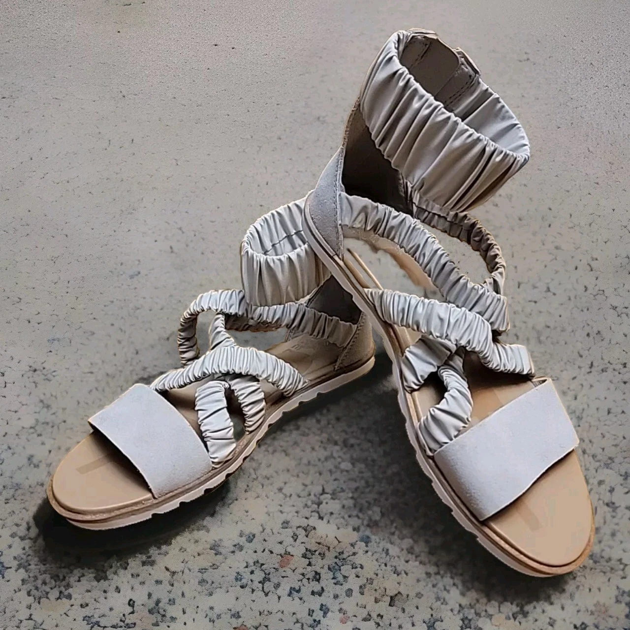 sorel ella ii ankle strap soft taupe very lightly used shoes