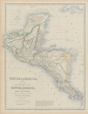 Central America. Mexico Chiapa, Tabasco & Yucatan. Belize &c. SWANSTON 1860 map