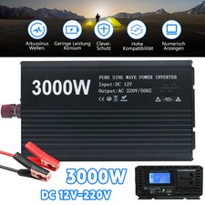 Auto Wechselrichter 3000W DC 12V auf AC 220V Reiner Sinuswellen-wandler Inverter
