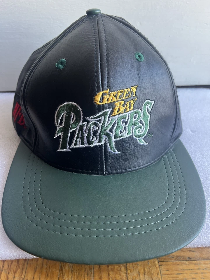 Винтажная кожаная бейсболка 90-х Green Bay Packers сделано в США команда НФЛ - Изображение 2 из 4