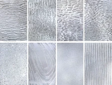 8 Sheets Clear Textured Stained Glass Variety Pack: 4X6 Inch Premium Art Glass T