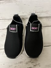 DKNY Kids Girls Sneakers Shoes Size 6 Black w/Silver, Pink