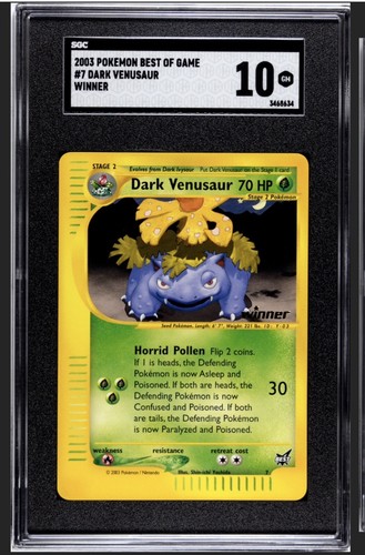 Dark Venusaur graded SGC 10 for sale on eBay