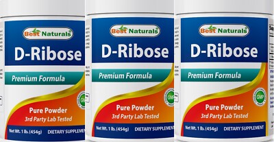 3 Pack Best Naturals Pure D-Ribose Powder 1 lb - High Quality D-Ribose