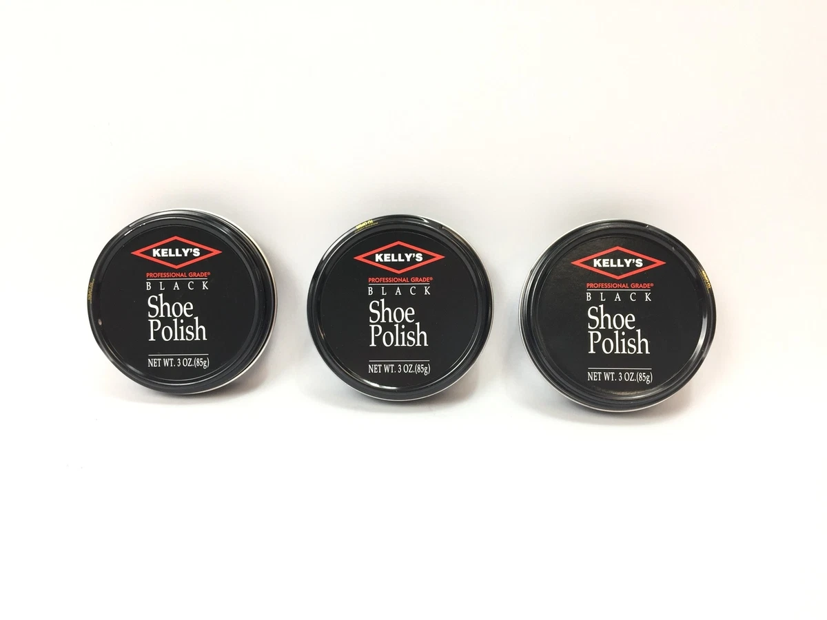 Kelly s Black Professional Paste Hard Wax Shoe Polish 3 oz Set of 3