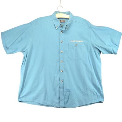 Vintage Allison Transmission Mens Coosa County Button Down Shirt SZ XL Blue USA