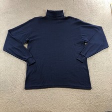 VTG REI Base layer Turlte Neck Men Size L Blue Long Sleeve Made in USA