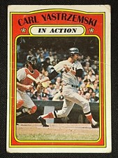 1972 Topps In Action Baseball Card Carl Yastrzemski #38 BV $20 KB