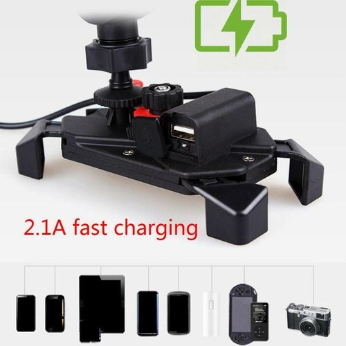 1pc Motorcycle Mobile phone Handlebar Mirror Mount Holder With USB Charger - Zdjęcie 7 z 11