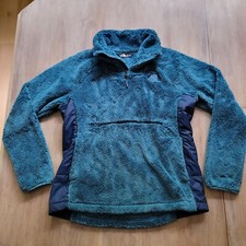 The North Face Sweatshirt Teal Pullover Zippered PocketsT Top Women Sz Medium