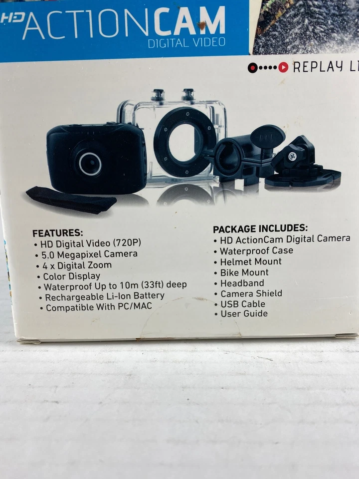 SHARPER IMAGE HD ACTION CAMERA BUNDLED WATERPROOF CASE SVC355 New Open Box. (B2) - Image 3 of 4