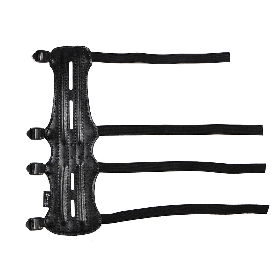 4 Straps Cow Leather Arm Guard Archery Shooting Protector Compound Recurve Bows - Image 3 of 4