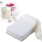 US 100 pcs Disposable Filter Drawstring Flip Empty Teabag Herb Loose Tea Bag