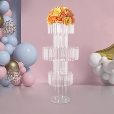 5-Tier Flower Stand for Wedding, Crystal Flower Stand