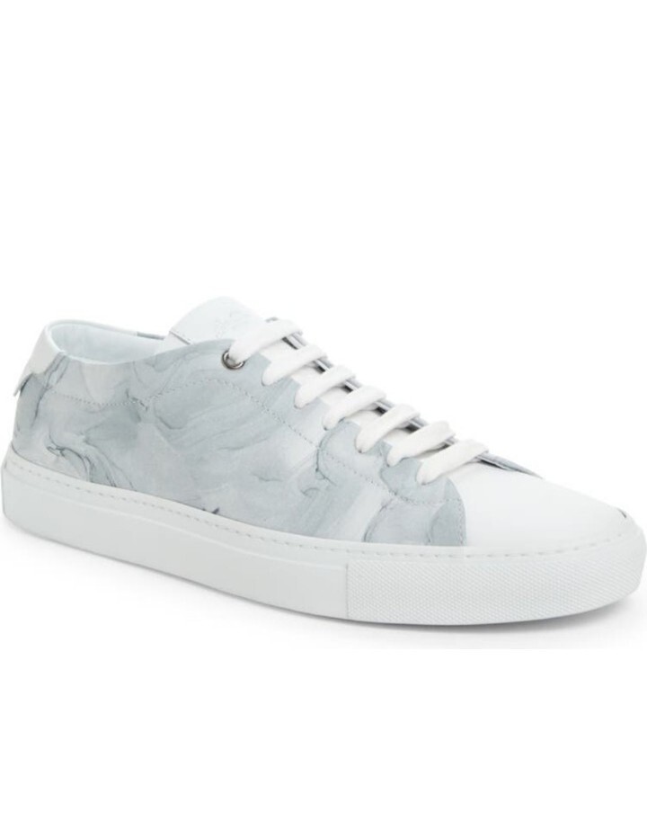 Good Man Brand Edge Grey Marble White Leather Low Sneaker  display picture 3