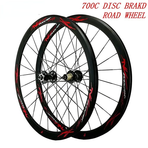 700C V Disc Brake Road Bicycle Wheel 40mm Depth Rim Alloy Wheelset Clincher - Afbeelding 1 van 13