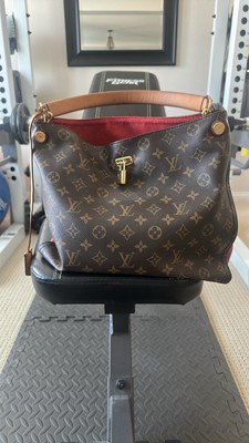 Authentic Louis Vuitton Gaia Monogram Canvas Cherry Leather Hobo Shoulder Bag