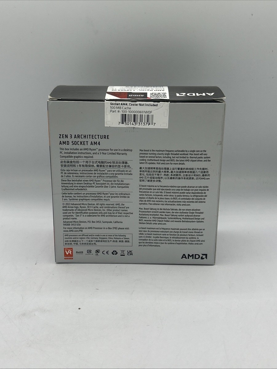 AMD Ryzen 7 5800X3D Processor (3.4GHz, 8 Cores, AM4) - 100