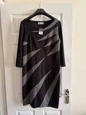 Wallis NEW Black & Grey Geometric Print Shift Dress Size 12 Formal Work BNWT