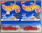 HOT WHEELS (2) 1996 First Editions 1970 DODGE CHARGER DAYTONA 2 Wheel Variations