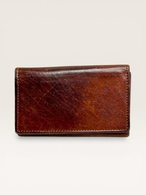 VINTAGE COACH Brown Leather 6-Ring Key Case Holder Wallet Trifold 4 