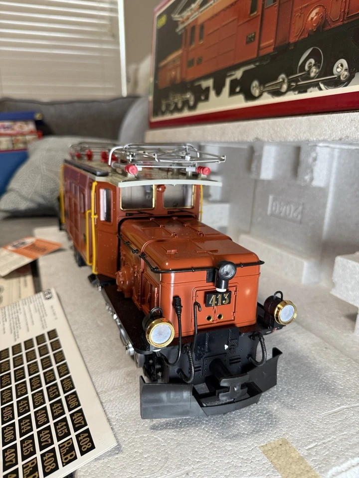 LGB G Scale 2040 Rhb Ge 6/6 Rhaetian Brown Electric Crocodile #413 LN/OB - Image 4 of 4