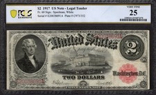 1917 $2 Legal Tender PCGS 25 Fr.60 Item #54873378