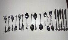 Stanley Roberts Rogers Co Stainless Steel Teaspoon Fork Knife Dorchester 19 Pcs