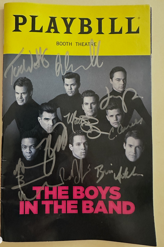FULL CAST SIGNED PLAYBILL PROGRAM FOR ‘2018 THE BOYS IN THE BAND’