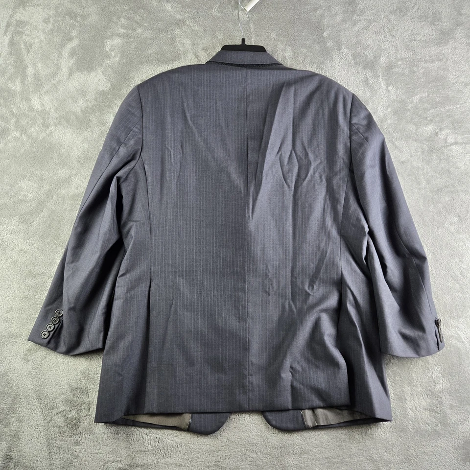 Chaqueta Blazer John Varvatos Bedford Hombres 42 Corto Gris Rayas Lana Abrigo Deportivo Foto 3 de 4