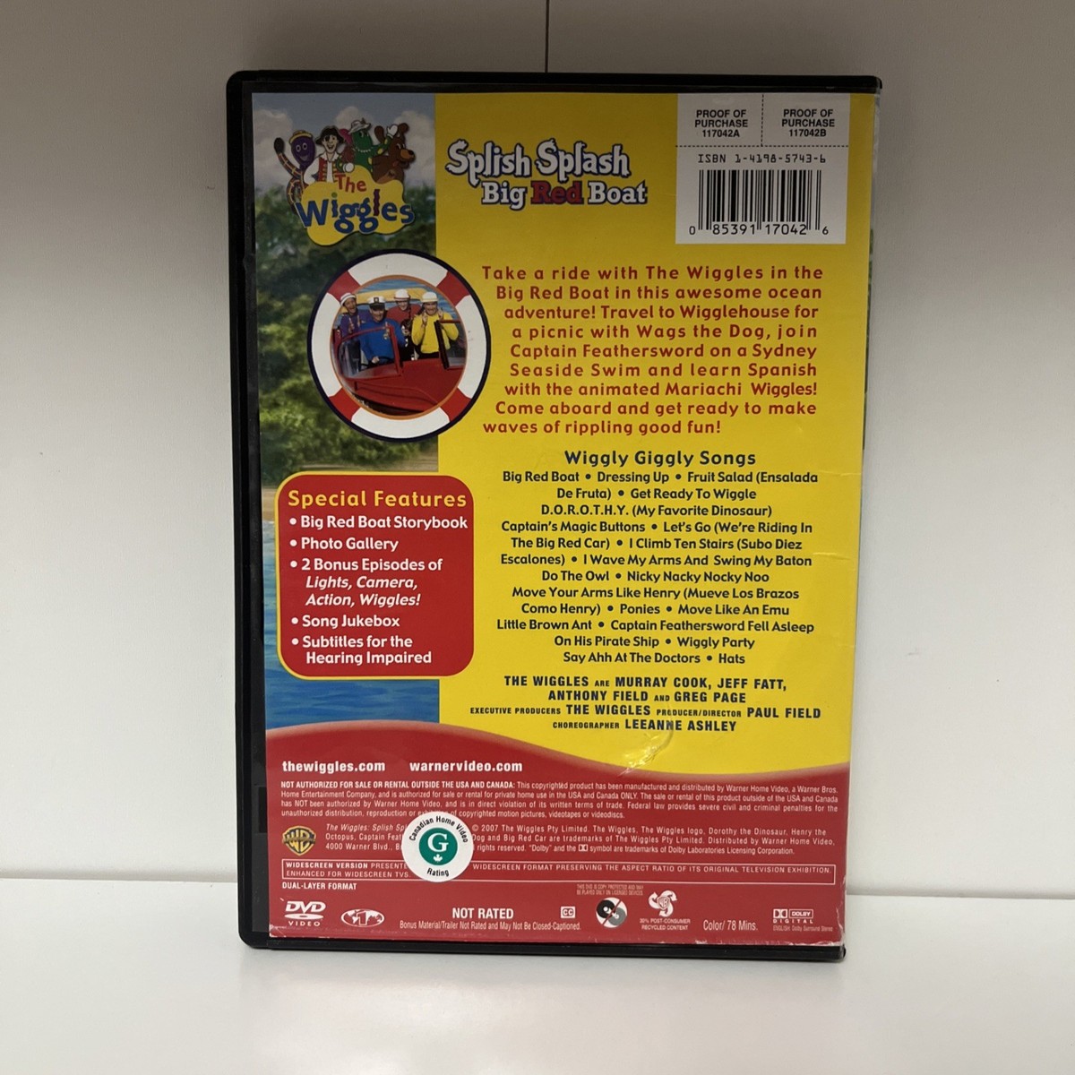 The Wiggles Splish Splash Big Red Boat DVD Good Condition DVD