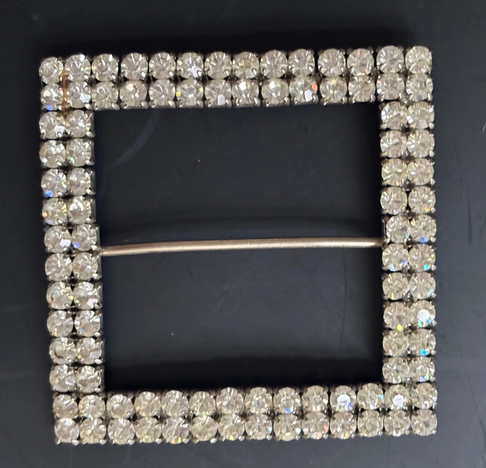 Lote de 2 accesorios nupciales únicos vintage de cinturón de diamantes de imitación transparentes con hebilla de faja🌟 Foto 3 de 4