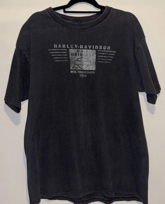 VINTAGE Harley Davidson T-Shirt Mens XXL 2XL Black Conrad s Joliet ILLINOIS 46 