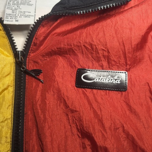 Chaqueta cortavientos vintage Catalina con cremallera para hombre mediana azul amarillo rojo negra - Imagen 4 de 14