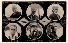 Prominent Aviators at Chicago Aviation Meet in 1911 RPPC Photo Postcard COPY