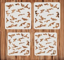 4PCS Camo Stencils Stencil Kit for Spray Paint Camouflage Pattern... 