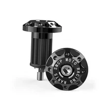 Motorcycle Bar End Plug, Aluminum Alloy Handlebar Grip End Caps for 2 PCS Black