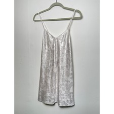 Victorias Secret Satin Floral Slip Dress White S Adjustable Strap V Neck